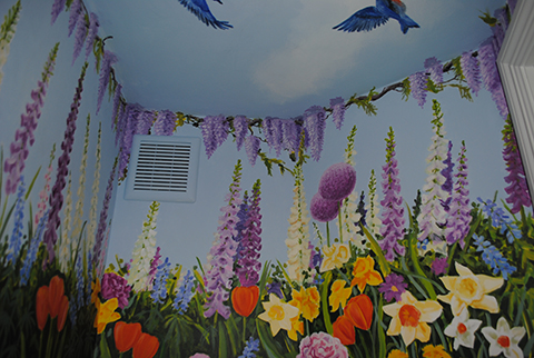 Spring Flowered Powder Room15 Spring Flowered Powder Room