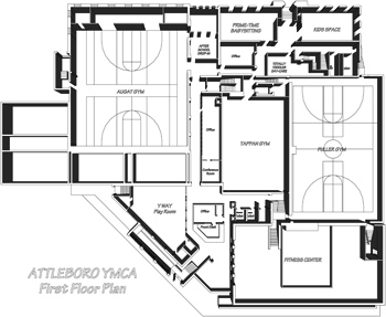 First Floor plan of YMCA after renovations First Floor plan of YMCA after renovations